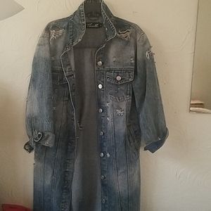 Long denim duster